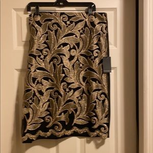 Black & Gold Embroidered Skirt